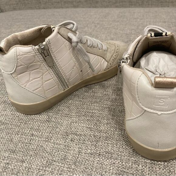 NEW Shu Shop Paulina Kids Sneakers Taupe Croco Brand New in Box Size 13 - Picture 4 of 6
